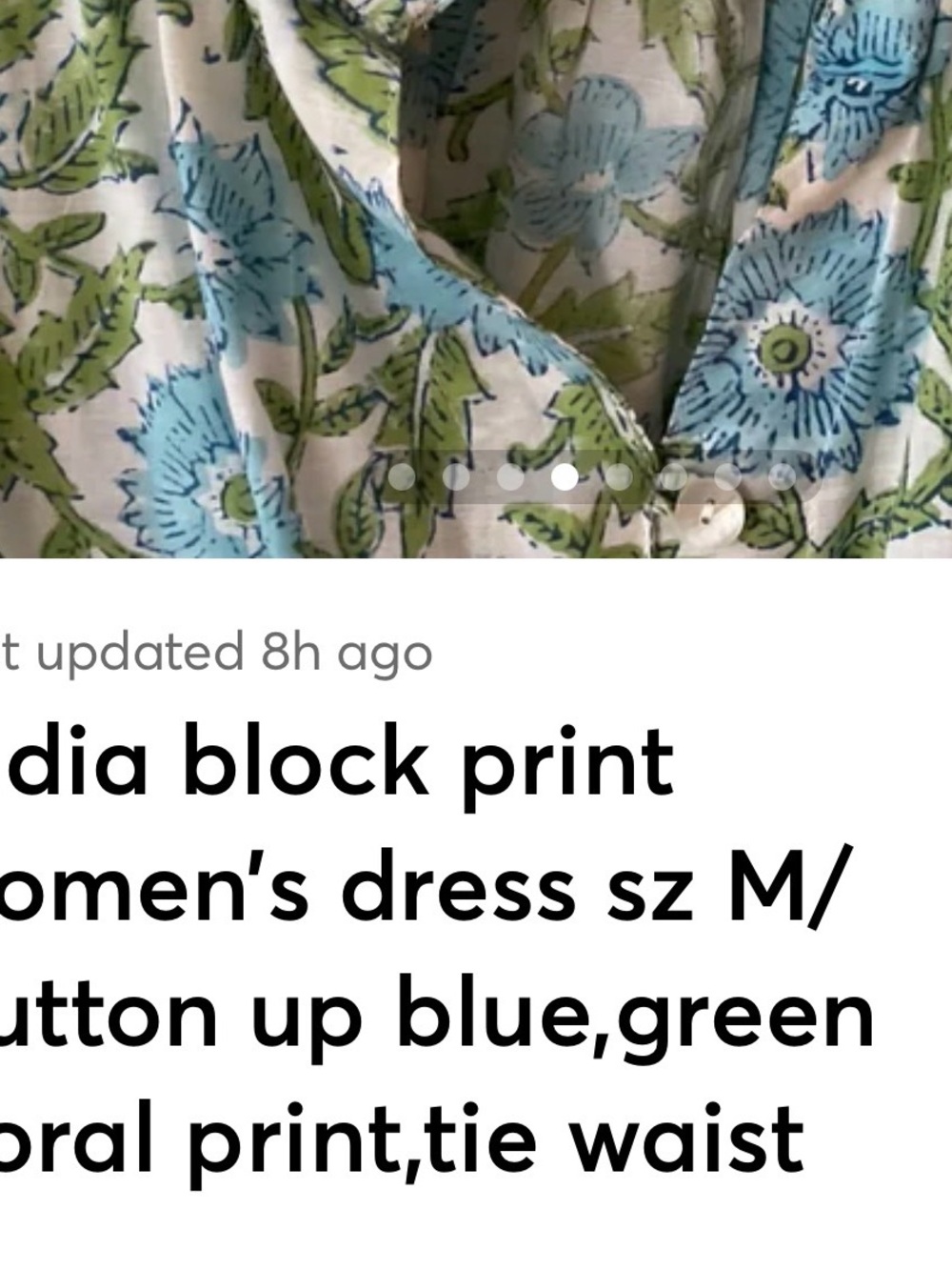 India print block M dress with ruffles on sleeves & neck - Picture 11 of 12